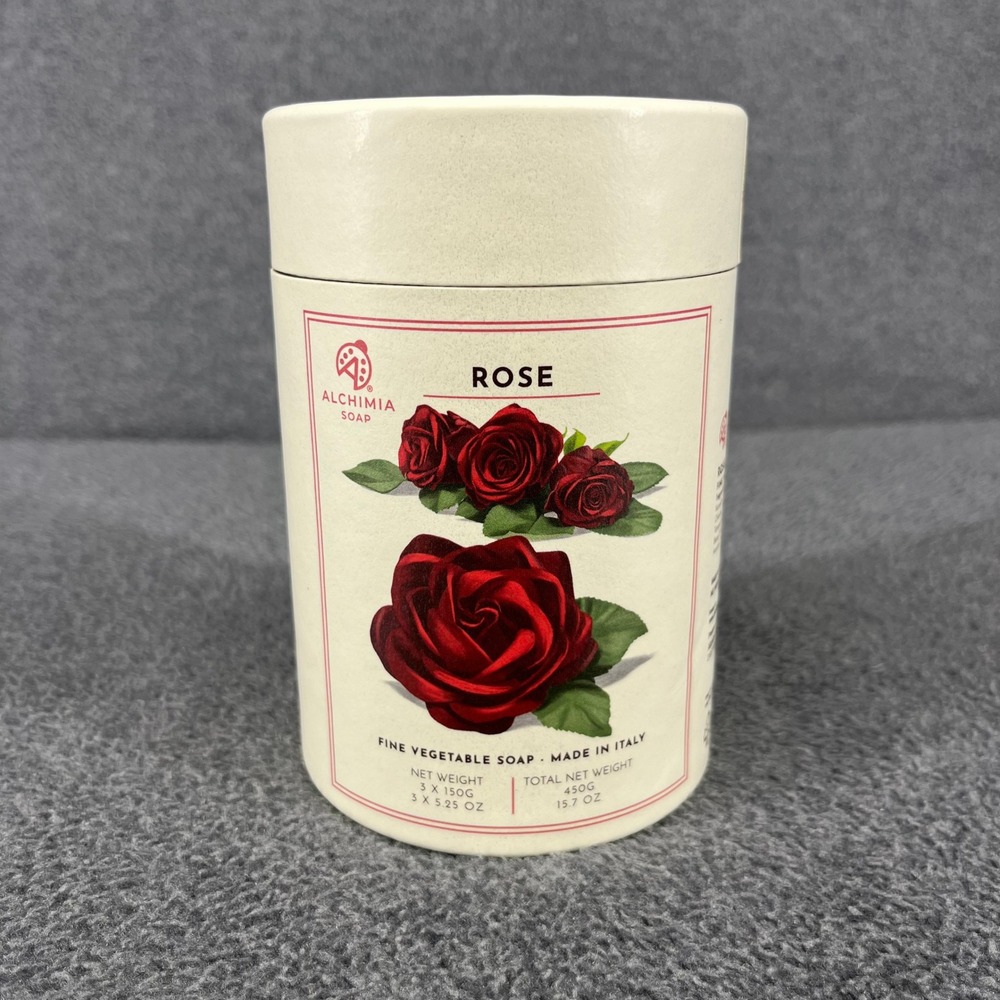 Alchimia Soap‎ Rose Fine Vegetable Soap Women 3x150g Pink Made in Italy Gift Set